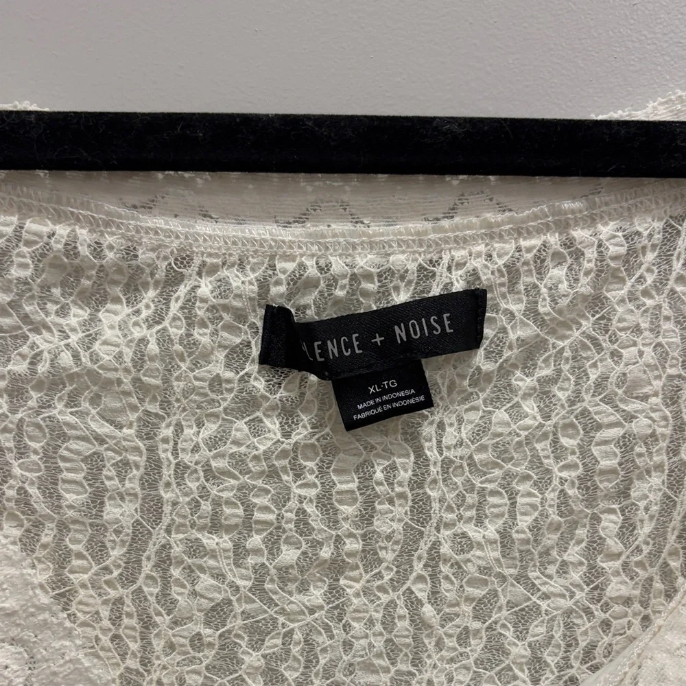 Free People Ivory Crinkled Long-Sleeve Top